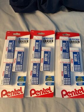Lot of 9 Pentel Hi-Polymer Erasers